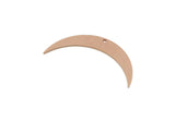 Copper Moon Charm, Raw Copper Crescent Moon Charms With 1 Hole, Findings (42x7x0.80mm) SMP3338
