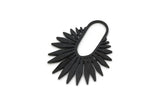 Black Sun Charm, 4 Oxidized Black Brass Sun Charms, Rising Sun Charms, Findings (30x25x0.80mm) SMP2440 Y162