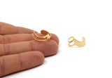 Gold Chevron Ring, 4 Gold Plated Brass Adjustable Chevron Ring Settings - 16-17mm / 23 Gauge Mn20 Q310