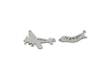 Stainless Steel Airplane Banner Charm, Flying Airplane Connector, Happy Banner Pendant, Jewelry Findings for Necklace (55x20x0.80mm) SMP3292