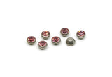 Gunmetal Bead, 8 Gunmetal Plated Brass Rose Color Crystal Diamond Rhinestones Beads SS28 S213