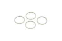 13mm Circle Connectors - 50 Antique Silver Plated Brass Circle Connectors (13x0.80mm) A3839
