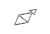 Steel Triangle Charm, 10 Stainless Steel Brass Triangle Charms, Geometric Findings (29x13.5x0.80mm) SMP3039