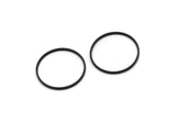 Black Circle Connectors, 10 Oxidized Black Brass Circle Connectors, Findings (26x1.5x0.8mm) A5477