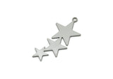 Steel Star Charm, Stainless Steel Star Charms With 1 Loop, Charm Pendants, Findings (30x15x0.80mm) SMP3303