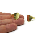 Brass Round Ring, 2 Raw Brass Adjustable Round Rings N0092