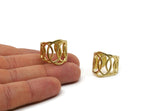 Brass Round Ring, 2 Raw Brass Adjustable Rings N0079