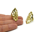 Brass Ring, Raw Brass Adjustable Flower Rings N0043