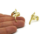 Brass Ring, 2 Raw Brass Adjustable Rings N0038