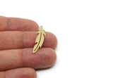 Brass Feather Charm, Raw Brass Bird Feather Charms With 1 Loop, Pendants, Findings (20/30/40x0.60mm) SMP2500
