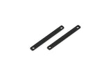 Tiny Bar Charm, 12 Oxidized Black Brass Bar Charms With 2 Holes, Connector Findings (25x2.5x0.80mm) E429