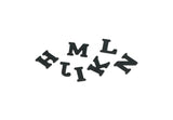 Black Letter Charm, 26 Oxidized Black Brass Letter Alphabets, 1 Pc From Each Letter, Whole Alphabet