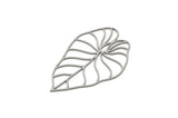 Steel Leaf Charm, 4 Stainless Steel Leaf Charms, Charm Pendants, Earring Findings (42x29x0.80mm) SMP2708