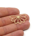 Brass Flower Charm, Raw Brass Flower Charms With 1 Loop, Charm Pendants, Earring Findings (15/22x0.80mm) SMP2863
