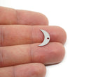 Moon Charm, Raw Brass/Stainless Steel/Raw Copper Crescent Moon Charms With 1 Hole, Findings (16.5x4.5x0.80mm) SMP3364