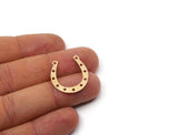 Brass Horseshoe Charm, Raw Brass Horseshoe Charms With 11 Holes, Pendant Findings, Parts Of Jewelry (19/24/29x0.60mm) SMP2982