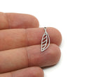 Custom Leaf Charms for Jewelry Making, Personalized Brass, Copper, Stainless Steel Plant Pendant with 1 Loop, Nature (25x7mm) SMP3196