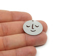 Customized Charm, For Jewelry Making Brass/Steel/Copper Geometric Shaped Face Charm With 1 Hole, Round Personalized Jewelry (25mm) SMP3171