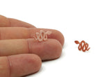 Copper Snake Earring, 8 Raw Copper Snake Stud Earrings (18x8x0.80mm) SY0417