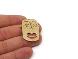 Brass Face Charm, Raw Brass Face Charms, Earring Findings, For Jewelry Making SMP2858