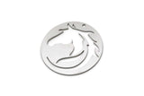 Steel Round Charm, 4 Stainless Steel Horse Patterned Charms With 1 Hole, For Jewelry Making (30x0.80mm) SMP3008