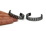 Chevron Cuff Blank, Oxidized Brass Black Chevron Cuff Bracelet Blanks Bangle (12x145x0.80mm) T101 S185