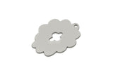 Steel Cloud Charm, 6 Stainless Steel Cloud Shaped Charms With 1 Loop, Earring Charms, Findings (25x19x0.80mm) SMP2716