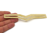 Double Chevron Bangle, Raw Brass Chevron Bracelet Cuff (150x19x0.80mm) Brc092