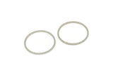 25mm Circle Connector, 8 Silver Tone Brass Circle Connectors (25x1x1mm) A3769 Q1058