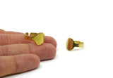 Brass Round Ring, 2 Raw Brass Adjustable Round Rings N0108