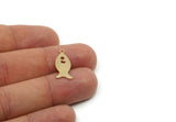 Brass Fish Charm, Raw Brass Fish Charms With 1 Loop, Blanks, Findings (15/20/25x0.60mm) SMP3327