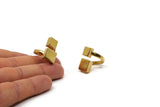 Raw Brass Square Ring, Boho Ring, Ethnic Ring, Square Ring U059