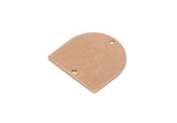 D Shaped Charm, 4 Rose Gold Plated Brass Textured D Shaped Connectors With 2 Holes, Earrings, Findings (16x17x0.60mm) D919