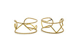 Brass Boho Cuff, Raw Brass Wire Bracelet Bangle Brc148