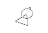 Steel Round Charm, Stainless Steel Triangle Charms With 1 Loop, Geometric Findings (25x17x0.80mm) SMP3302
