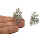 Silver Tree Ring, Silver Tone Adjustable Tree Ring N0034 H0460