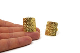 Brass Ethnic Ring, Raw Brass Textured Adjustable Ethnic Rings E252