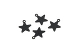 Black Star Charm, 50 Oxidized Black Brass Star Tags With 1 Loop (10x12mm) A0262