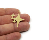 Brass Charm, Raw Brass North Star Charms With 1 Loop, Pole Star Findings, Earring Charms, Pendant Charms (40/30x0.60mm) SMP3015