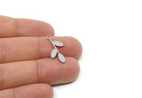 Custom Leaf Charms for Jewelry Making, Personalized Brass, Copper, Stainless Steel Branch Pendant With 1 Loop, Nature (25x12mm) SMP3143