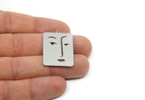Customized Geometric Charm, For Jewelry Making Brass/Steel/Copper Rectangle Face Charm With 1 Loop, Personalized Jewelry (32x26mm) SMP3186