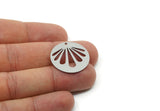 Customized Charm, For Jewelry Making Brass/Steel/Copper Geometric Shaped Flower Charm With 1 Hole, Round Personalized Jewelry (25mm) SMP3192
