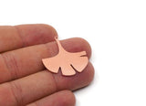 Copper Charm, Raw Copper Ginkgo Leaf Charms With 1 Hole, Findings (20/30/40x0.80mm) SMP2885 SY0406
