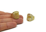 Brass Ring, 2 Raw Brass Adjustable Rings N0005