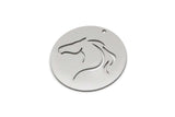 Steel Round Charm, 4 Stainless Steel Horse Patterned Charms With 1 Hole, For Jewelry Making (30x0.80mm) SMP2986