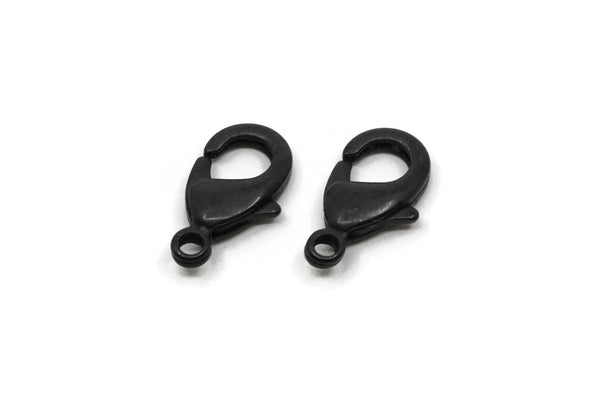 Black Parrot Clasps, 10 Oxidized Black Brass Lobster Claw Clasps (15x8mm) Bh505 A0398