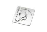 Steel Square Charm, 4 Stainless Steel Horse Patterned Square Charms With 1 Hole, For Jewelry Making (30x30x0.80mm) SMP2993
