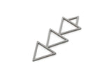 Steel Triangle Charm, 4 Stainless Steel Brass Triangle Charms, Geometric Findings (39x13x0.80mm) SMP3037