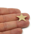 Customized Star Findings, 8 Raw Brass Star Shaped Charms, For Jewelry Making (24x26x1mm) SMP3167