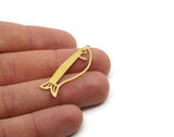 Brass Fish Charm, Raw Brass Fish Charms With 1 Loop, Blanks, Findings (32/40x0.60mm) SMP2817